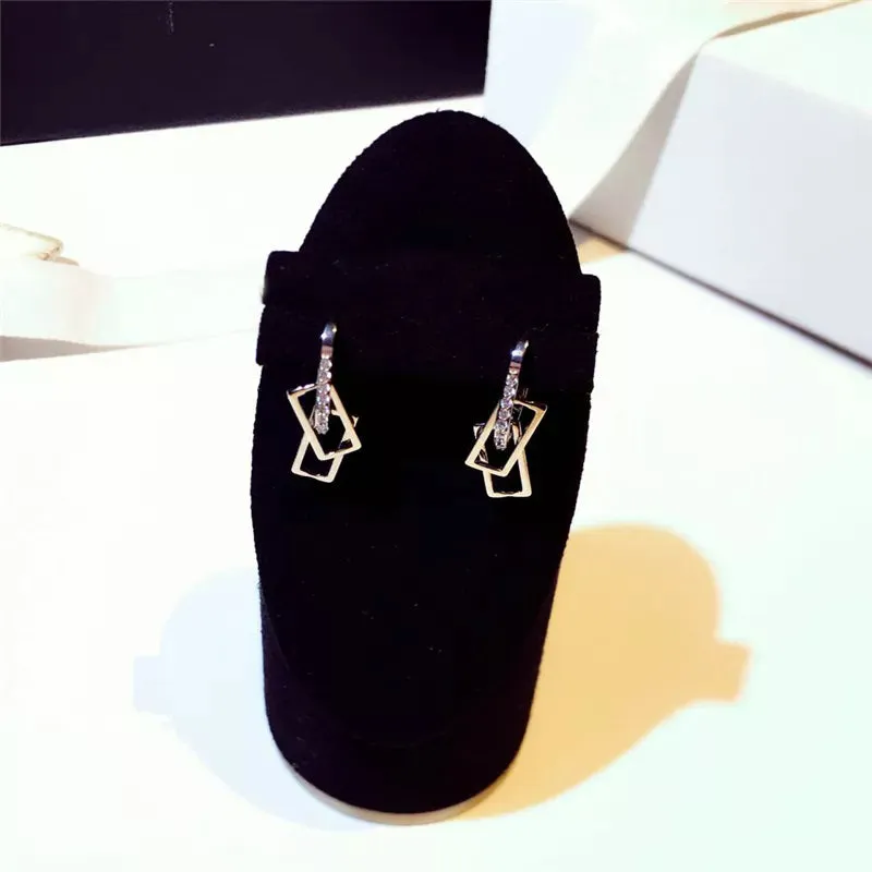 Exquisite Zircon Adorn Geometric Earrings