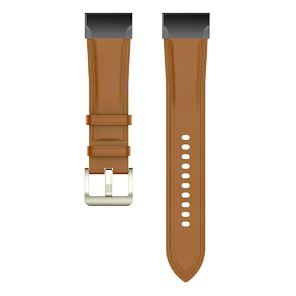 Genuine adjustable leather watch strap for Garmin watch - Light Brown