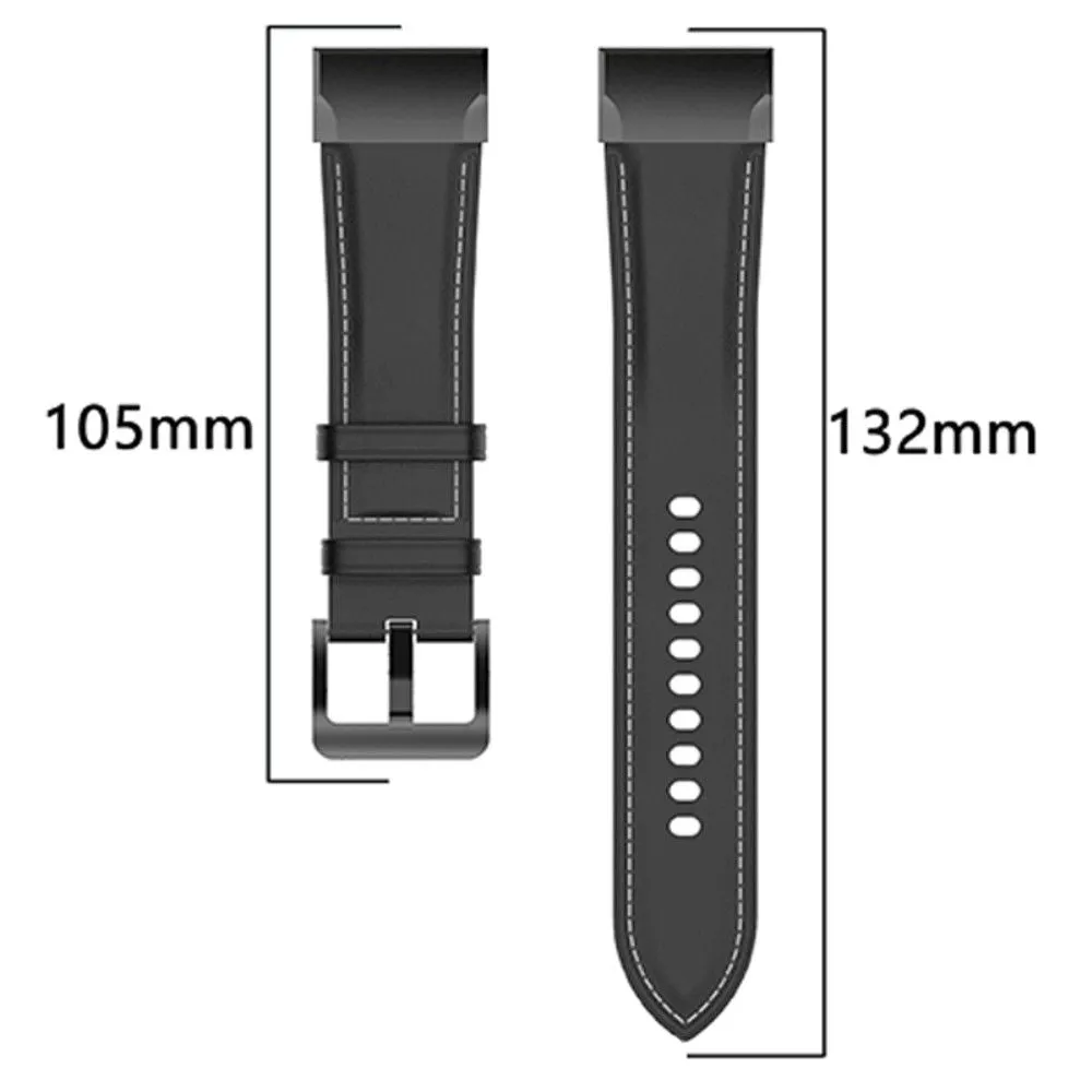 Genuine adjustable leather watch strap for Garmin watch - Light Brown