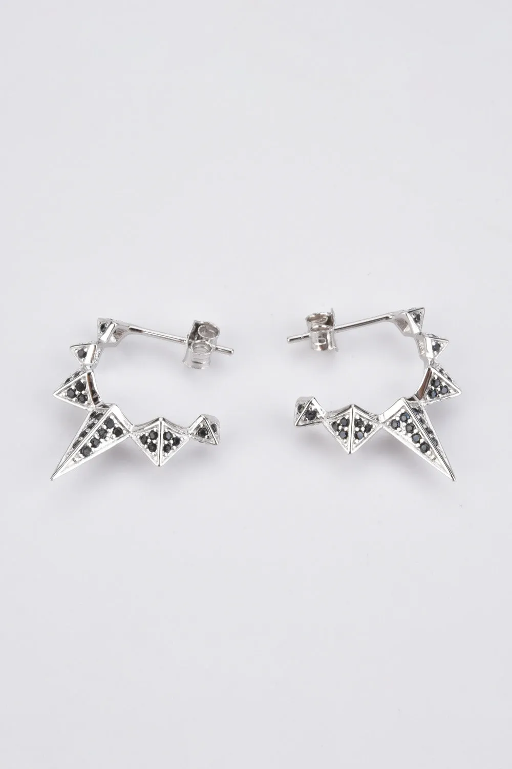 Geometric Zircon Decor 925 Sterling Silver Earrings