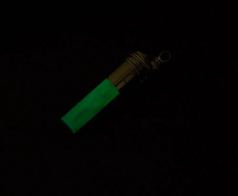 Glow in the Dark Glass Vial Quartz Crystals Bullet Pendant Necklace