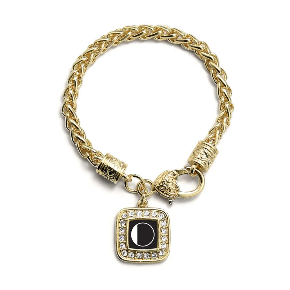 Gold My Vintage Initials - Letter O Square Charm Braided Bracelet