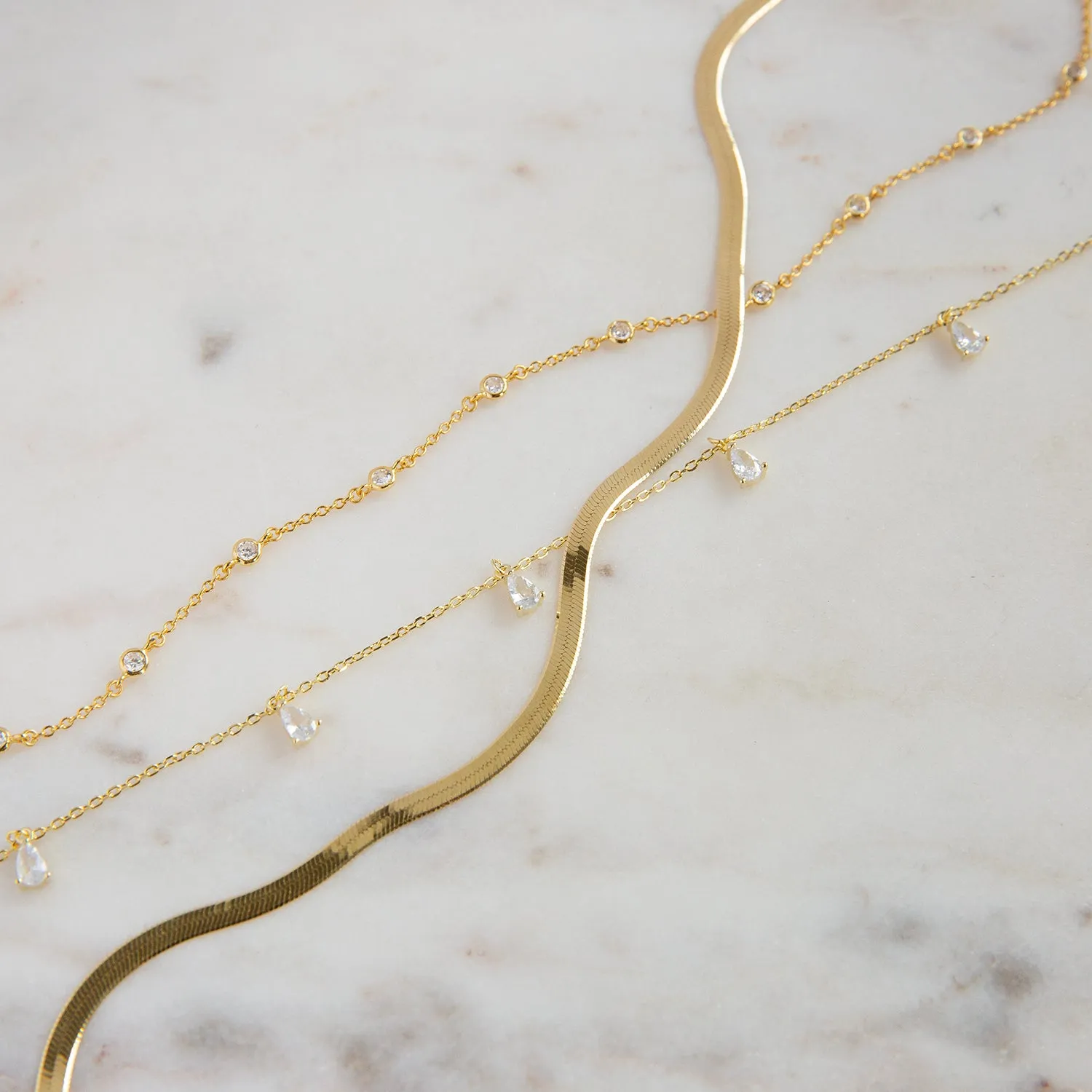 gold plated diamonds by the yard style anklet