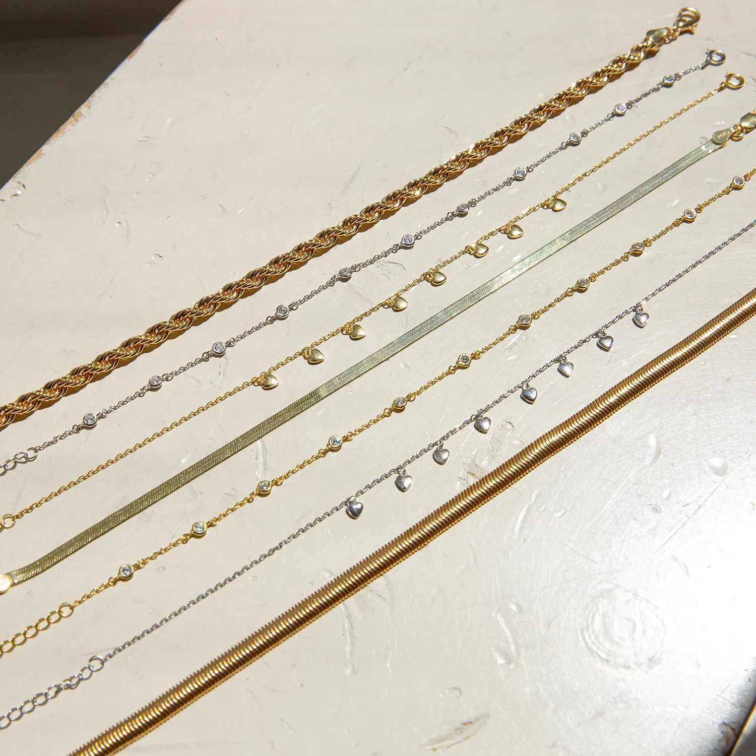 gold plated diamonds by the yard style anklet