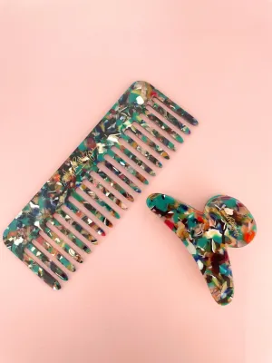 Hair comb and hair claw set