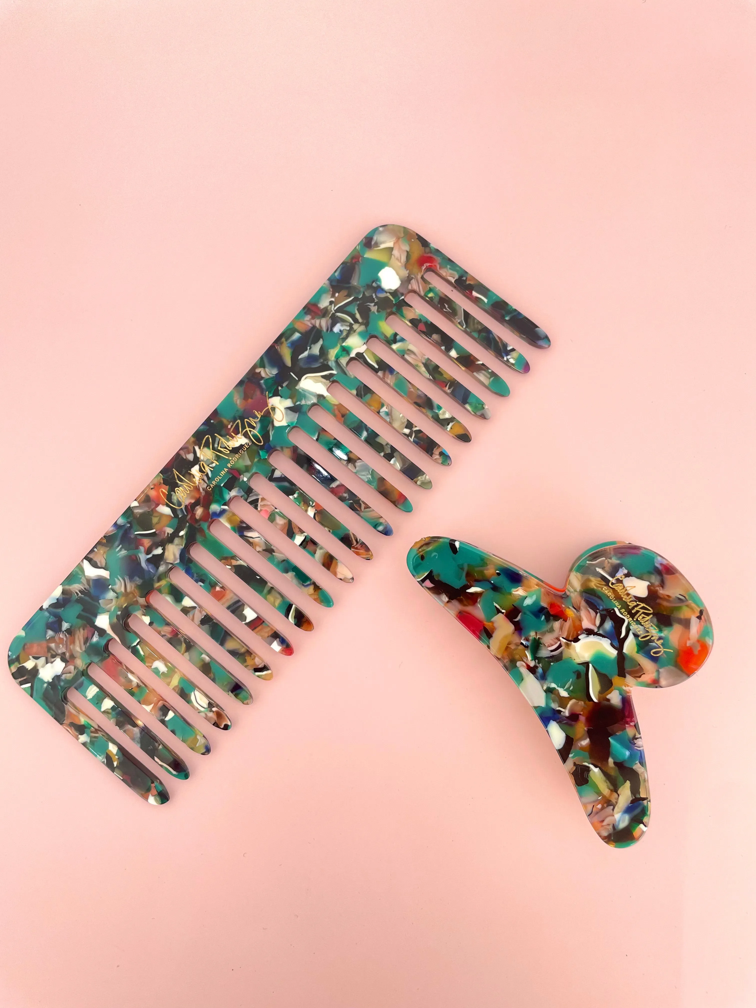 Hair comb and hair claw set