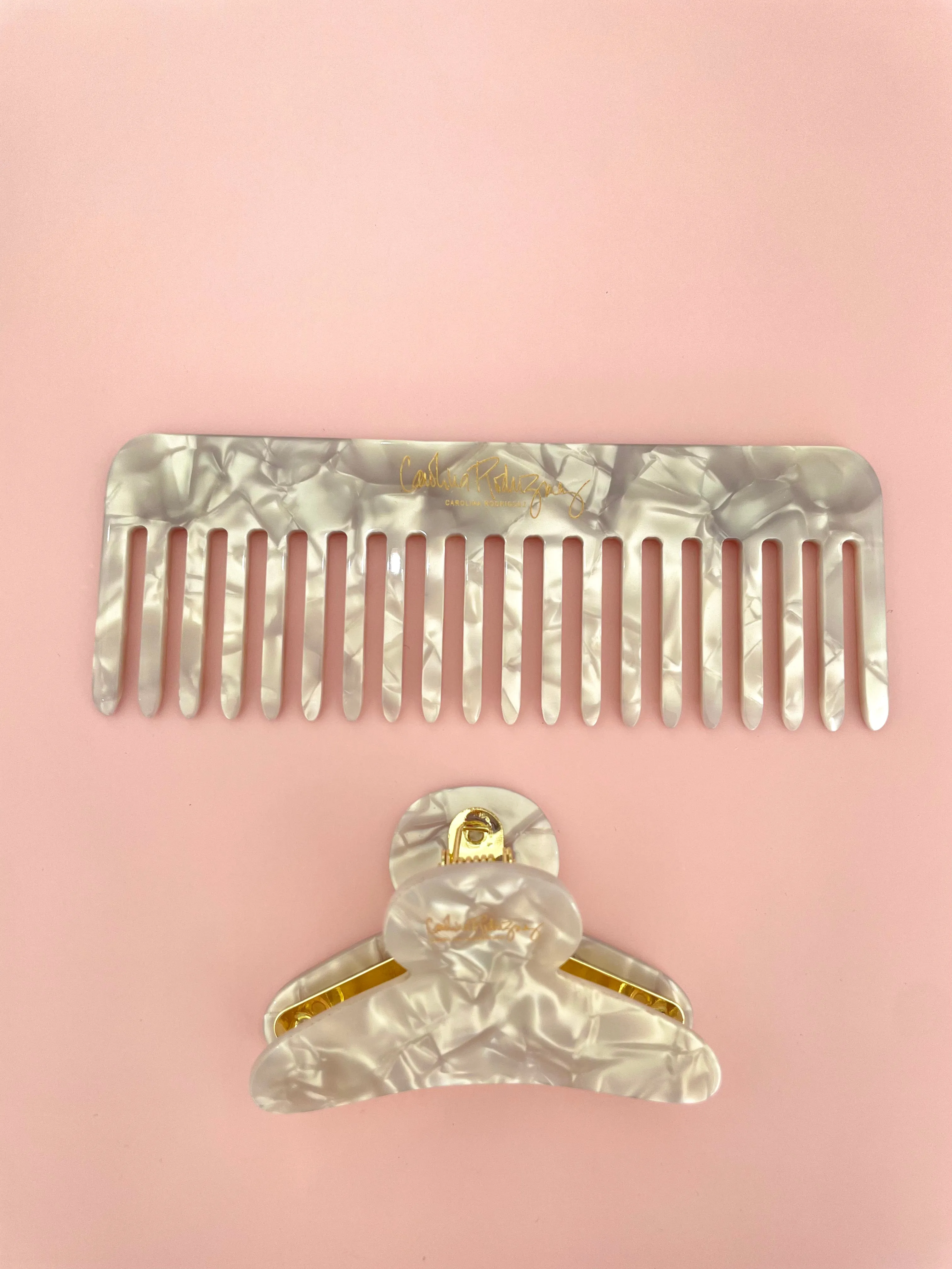 Hair comb and hair claw set