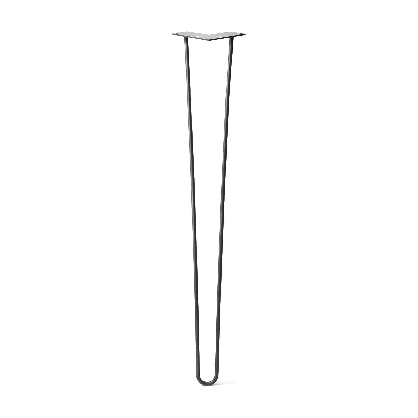 Hairpin Leg (Sold Separately), 2-Rod Design - Jet Black Satin Powder Coated Finish