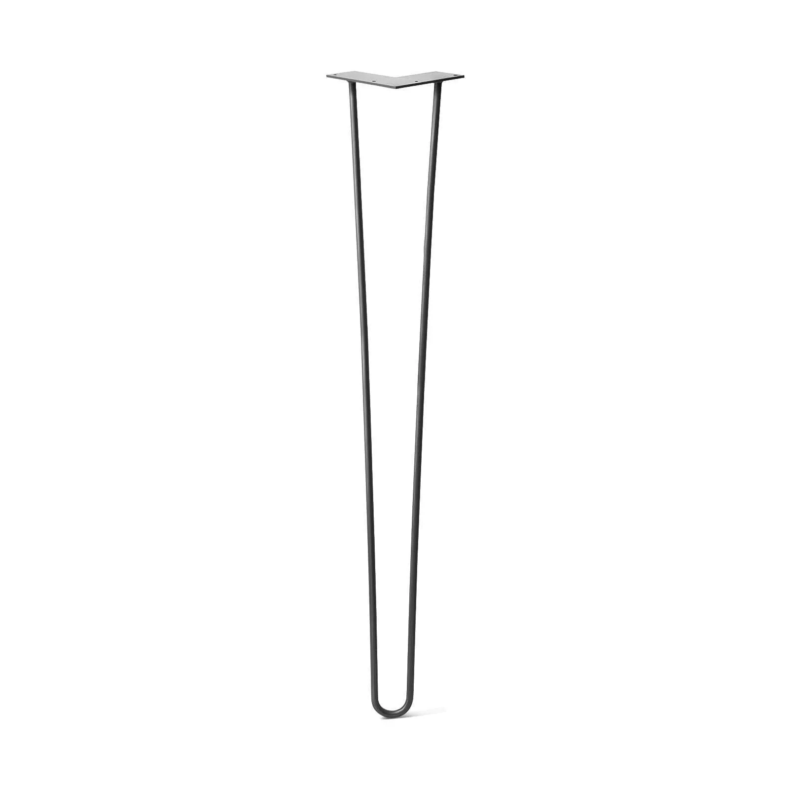 Hairpin Leg (Sold Separately), 2-Rod Design - Jet Black Satin Powder Coated Finish