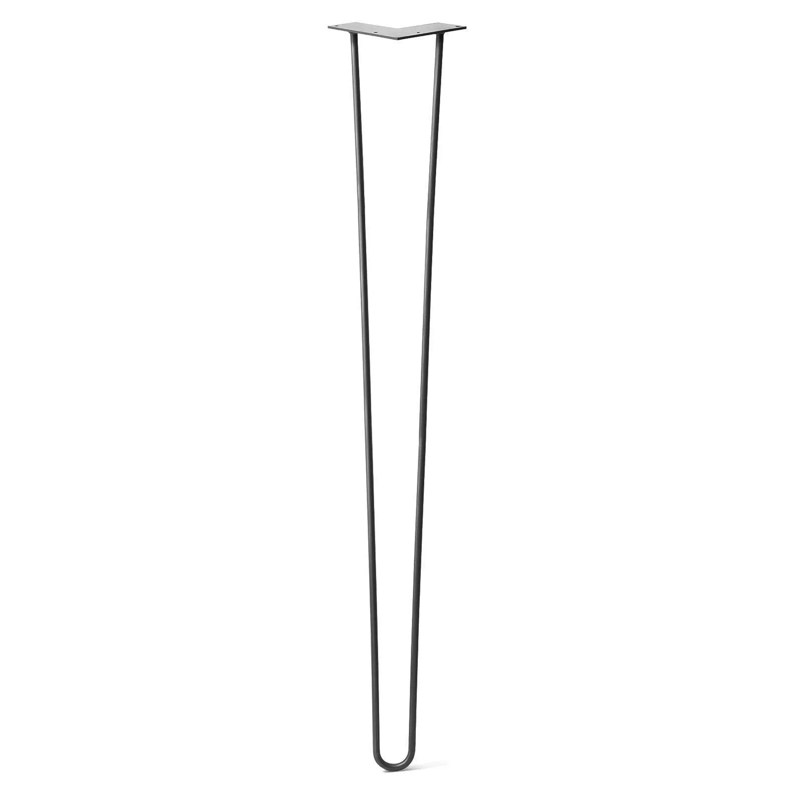 Hairpin Leg (Sold Separately), 2-Rod Design - Jet Black Satin Powder Coated Finish