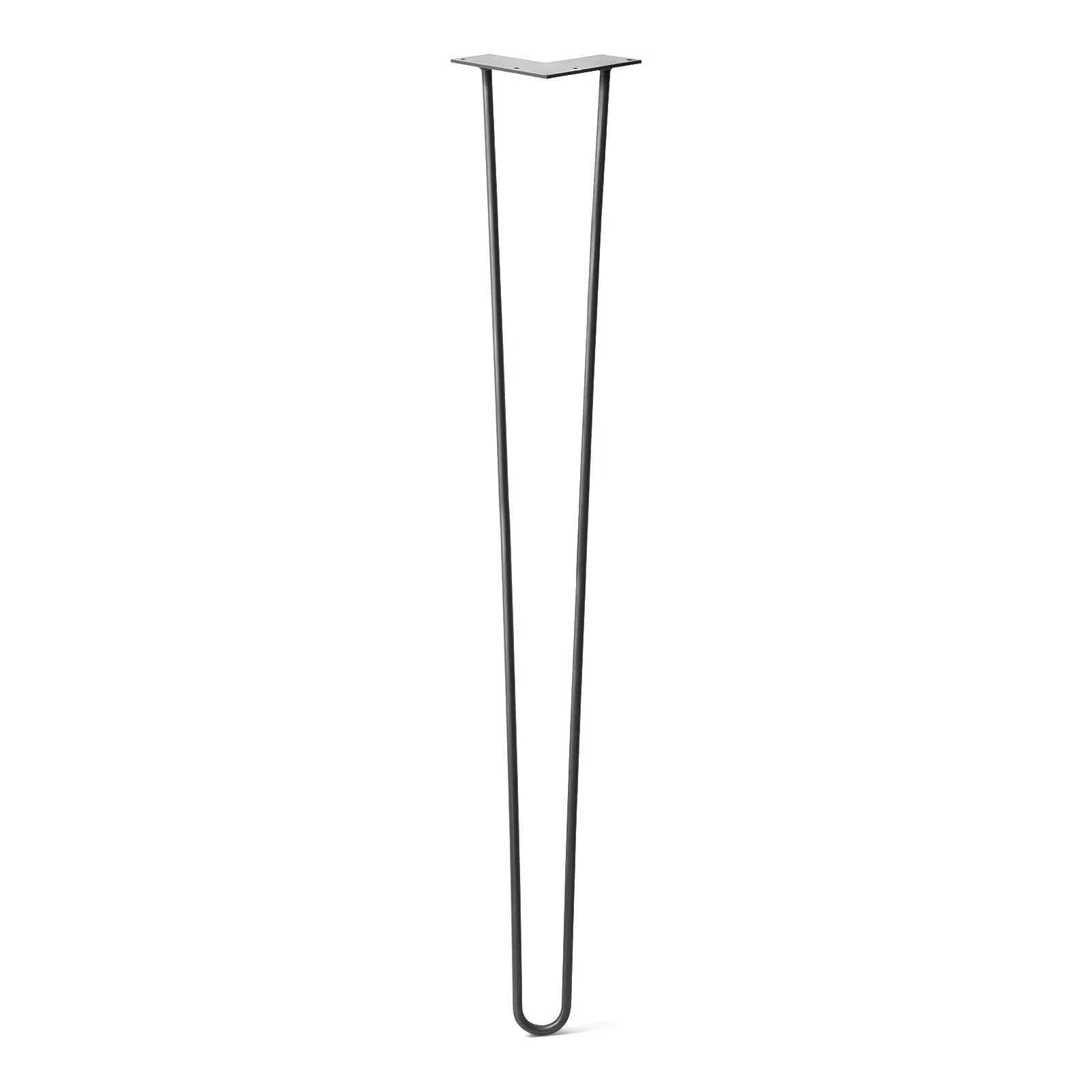 Hairpin Leg (Sold Separately), 2-Rod Design - Jet Black Satin Powder Coated Finish