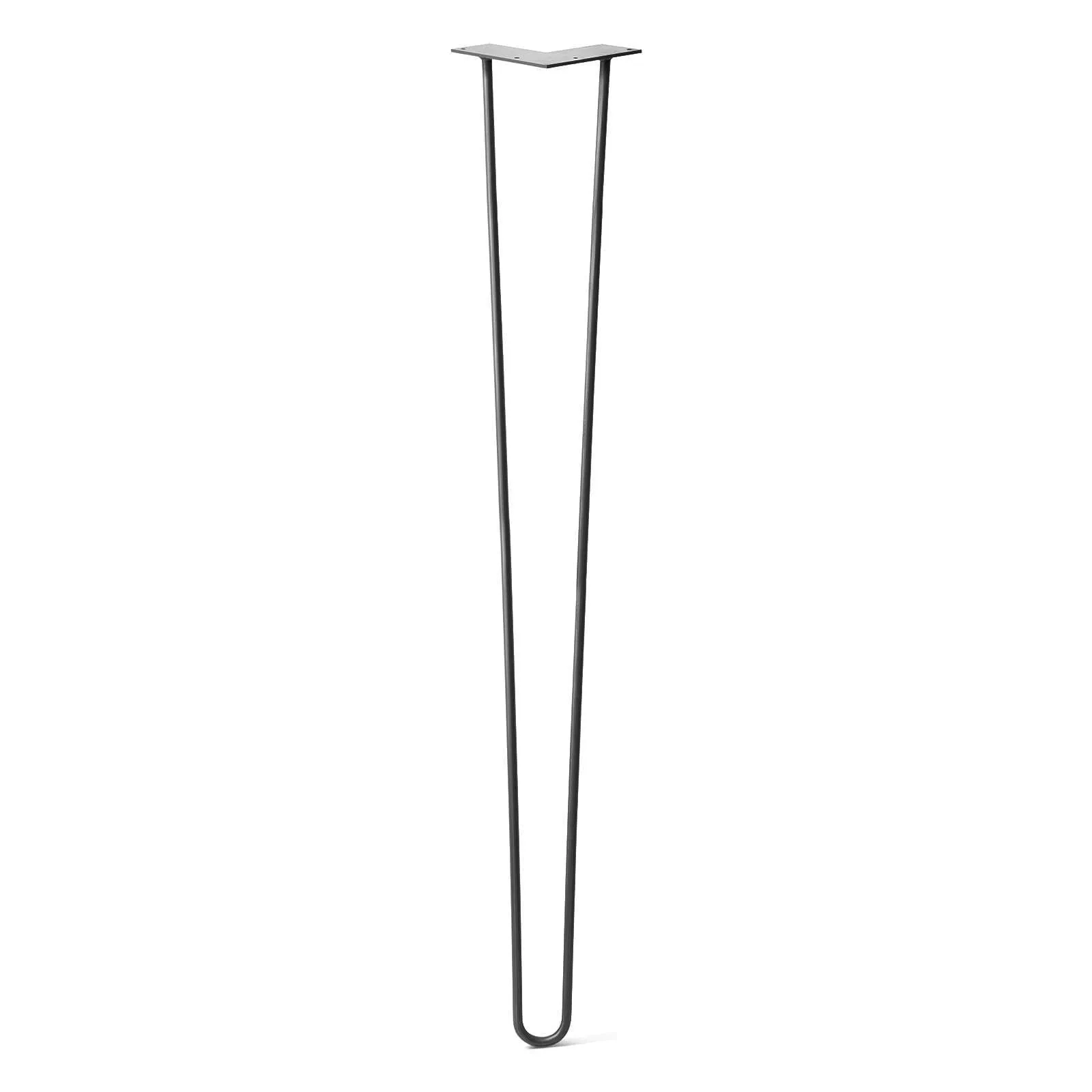 Hairpin Leg (Sold Separately), 2-Rod Design - Jet Black Satin Powder Coated Finish