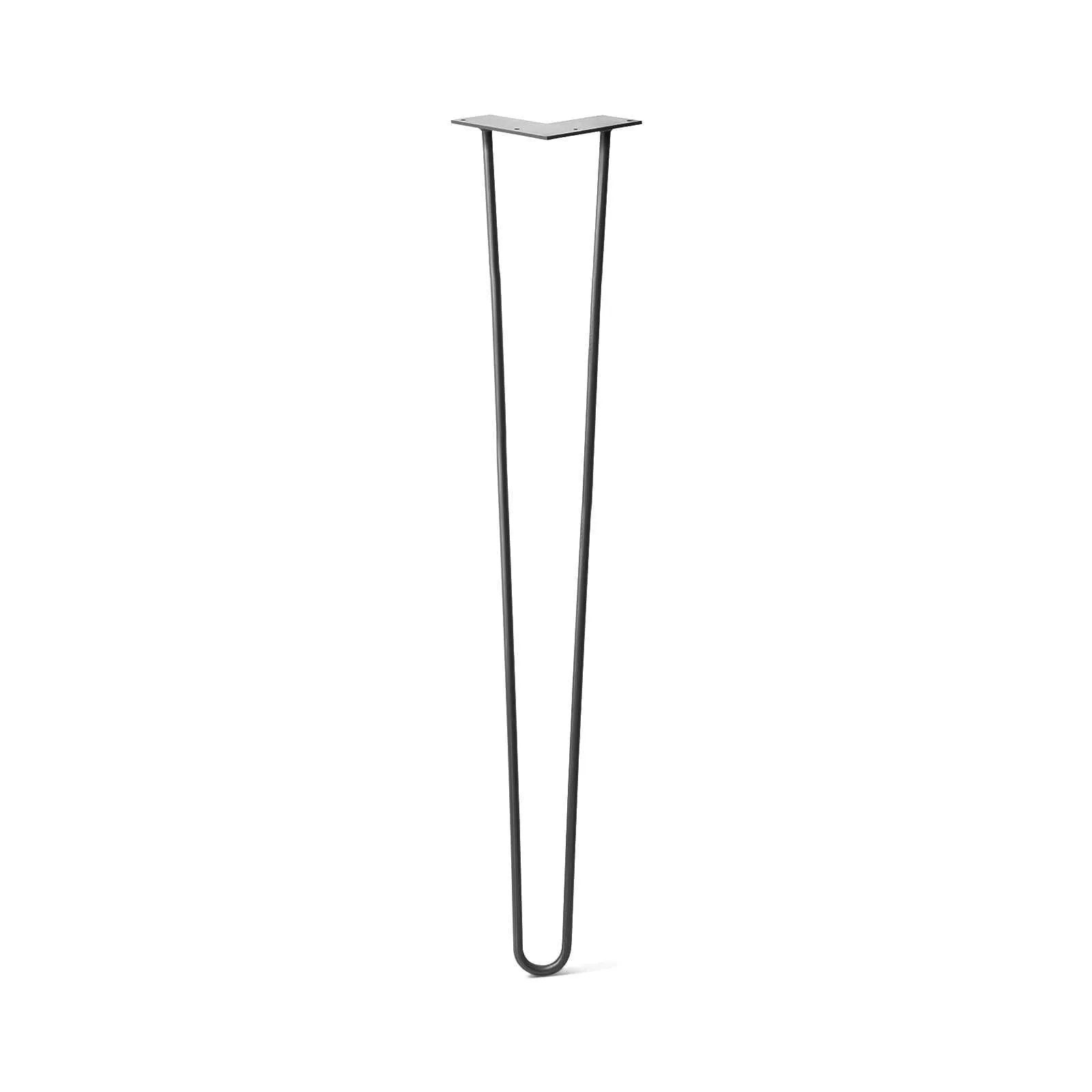 Hairpin Leg (Sold Separately), 2-Rod Design - Jet Black Satin Powder Coated Finish