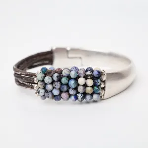 Hand Stitched Australian Blue Opal Bracelet