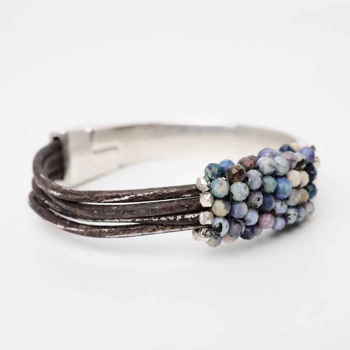 Hand Stitched Australian Blue Opal Bracelet