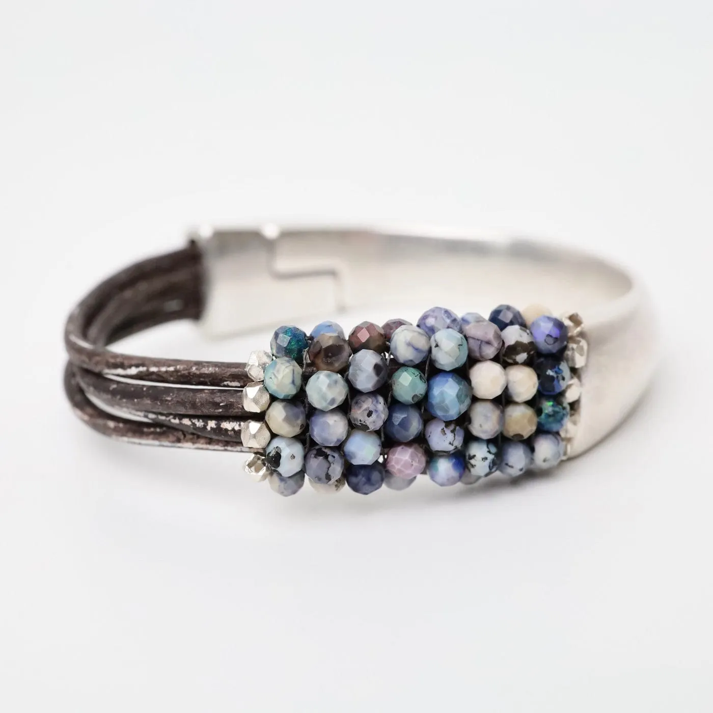 Hand Stitched Australian Blue Opal Bracelet