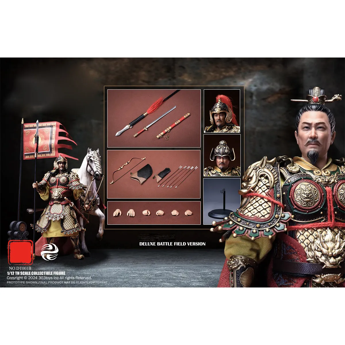 HiPlay 303TOYS The Prosperous Tang Dynasty Series, The Emperor Taizong: Li Shimin, Battle Field Deluxe, Action Figure Full Set