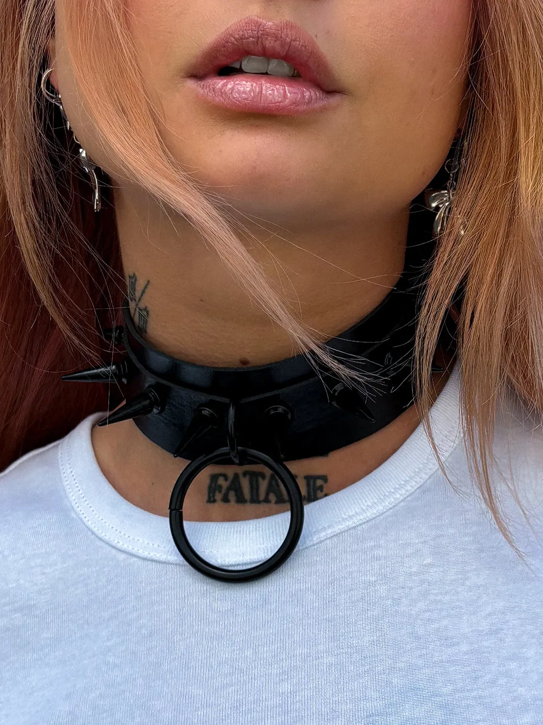 INTO THE UNKNOWN 2.0 CHOKER - BLACK & BLACK STUDS