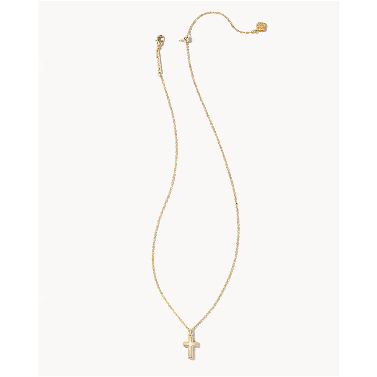 Kendra Scott Cross Pendant Necklace in Gold with White Opal