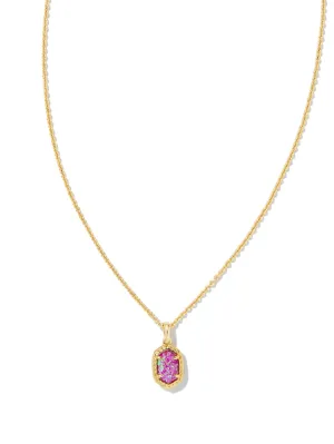 Kendra Scott Daphne Framed Pendant Necklace - Gold Magenta Opal