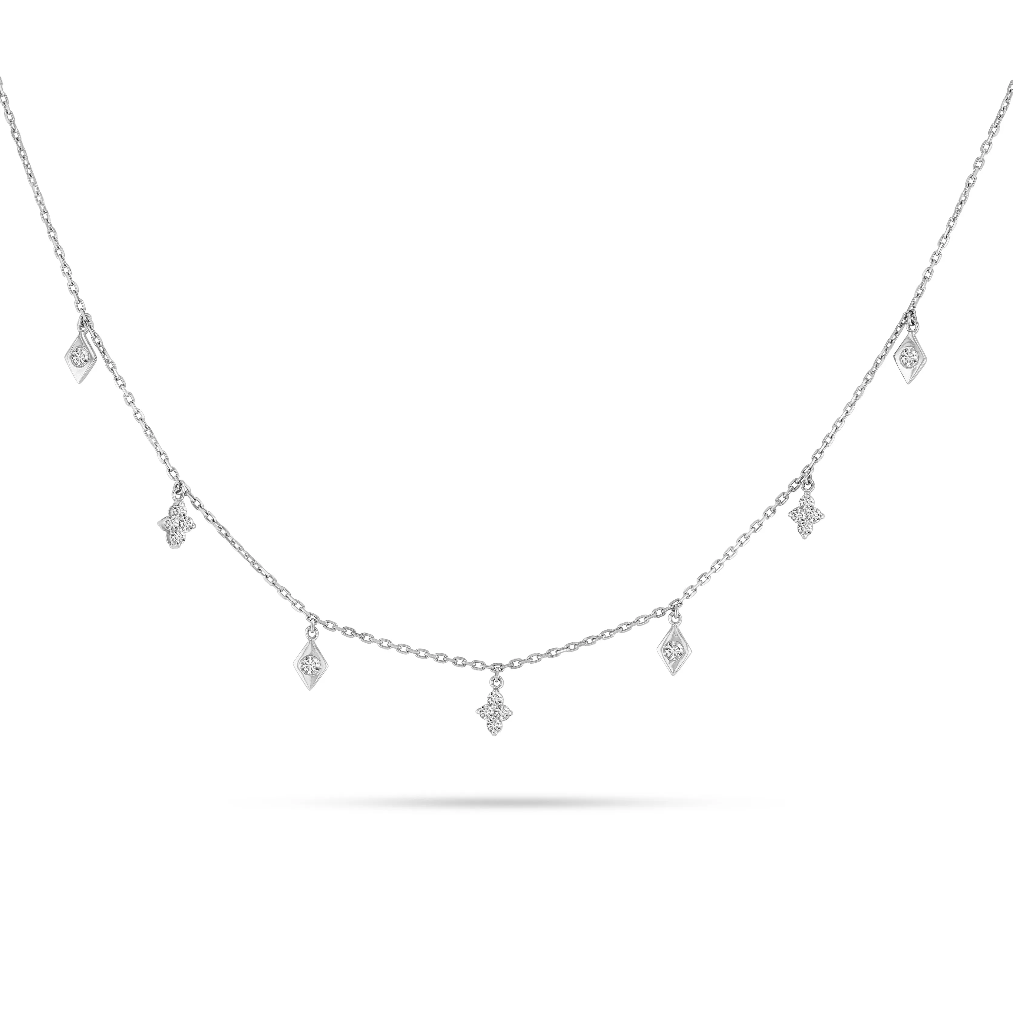 Kite Shape Round Diamond Choker