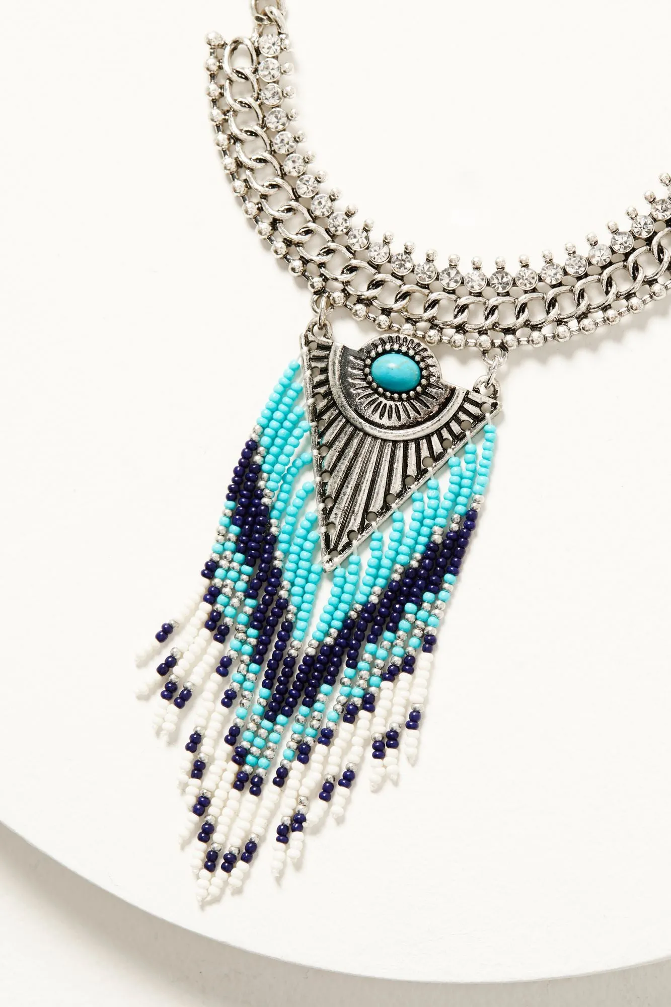 Leon Silver Beaded Statement Necklace