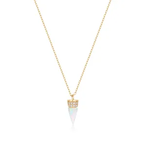 LORETTA | Opal and Lab Grown Diamond Drop Necklace