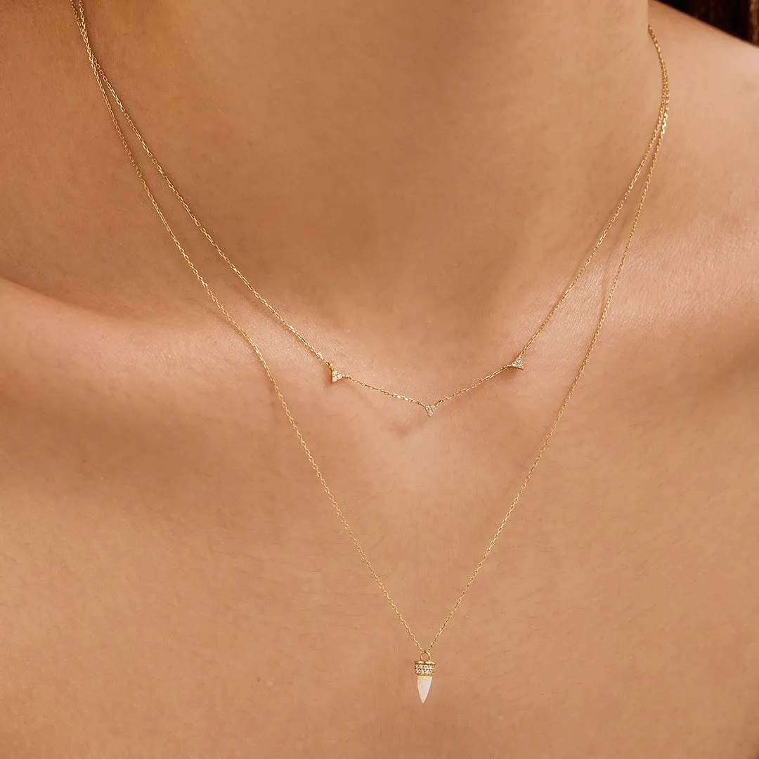 LORETTA | Opal and Lab Grown Diamond Drop Necklace