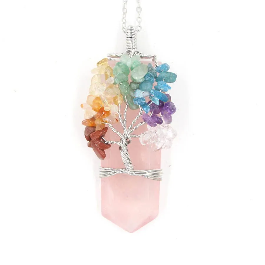 LovelyRLovely Crystal Column Tree Of Life Winding Pendant Necklace