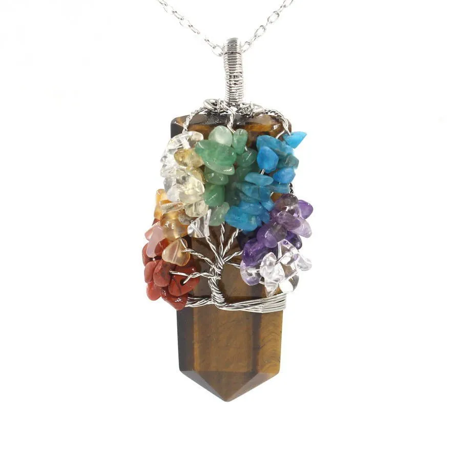 LovelyRLovely Crystal Column Tree Of Life Winding Pendant Necklace