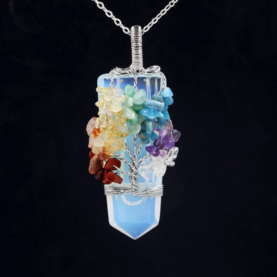 LovelyRLovely Crystal Column Tree Of Life Winding Pendant Necklace