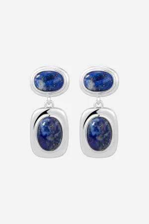 LUV AJ Lapis Double Studs in Silver