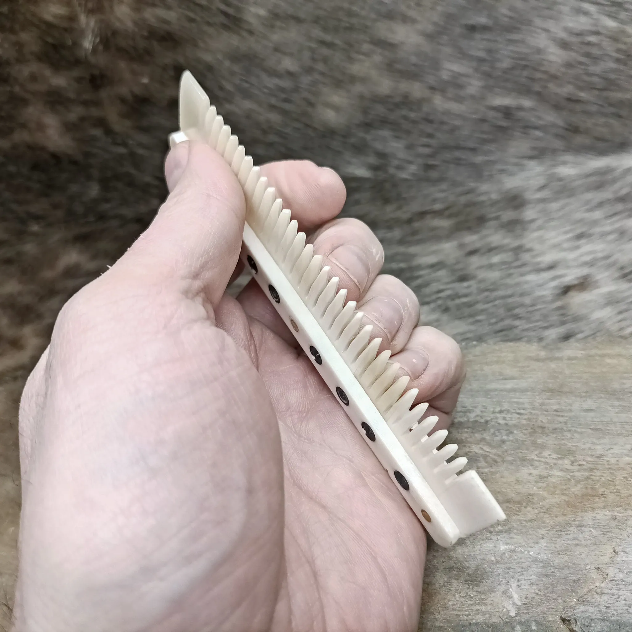 Medium Decorated Bone Viking Comb