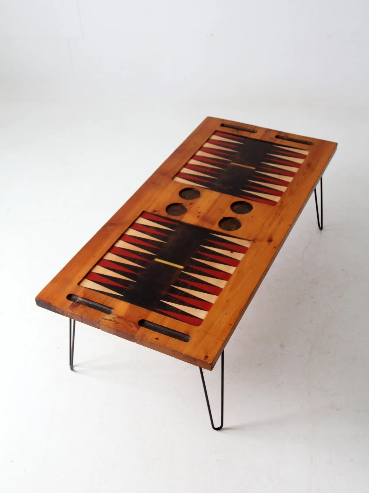 mid century backgammon game table coffee table