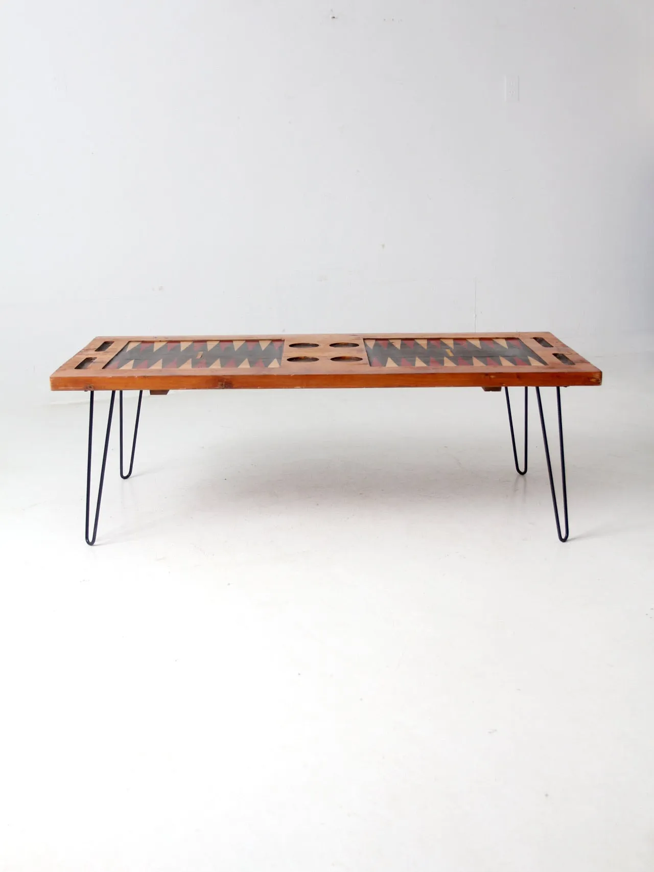 mid century backgammon game table coffee table