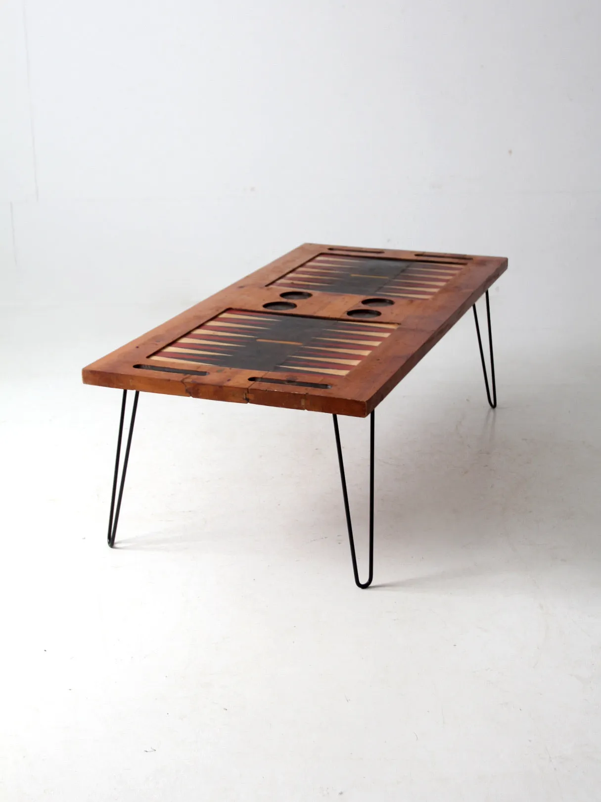 mid century backgammon game table coffee table