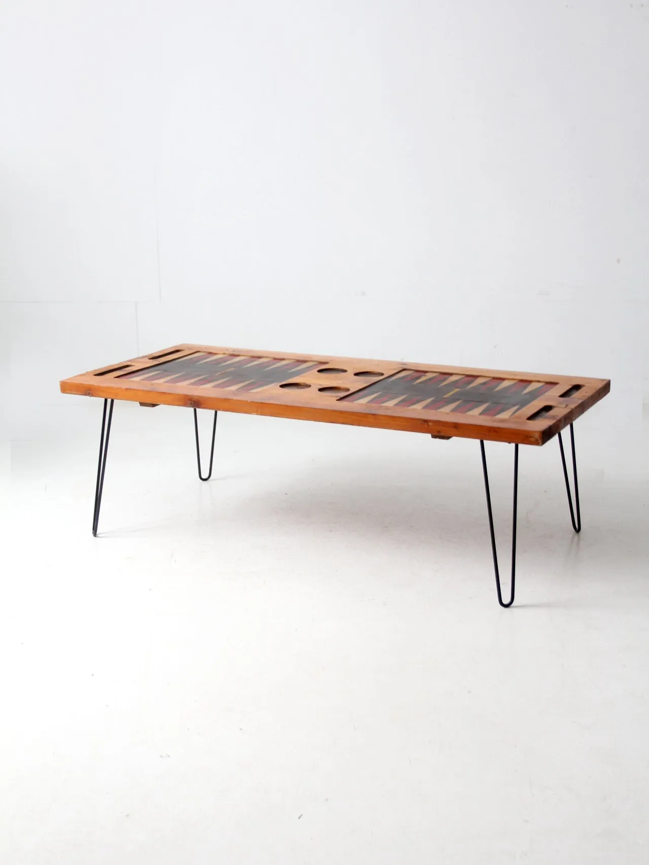 mid century backgammon game table coffee table