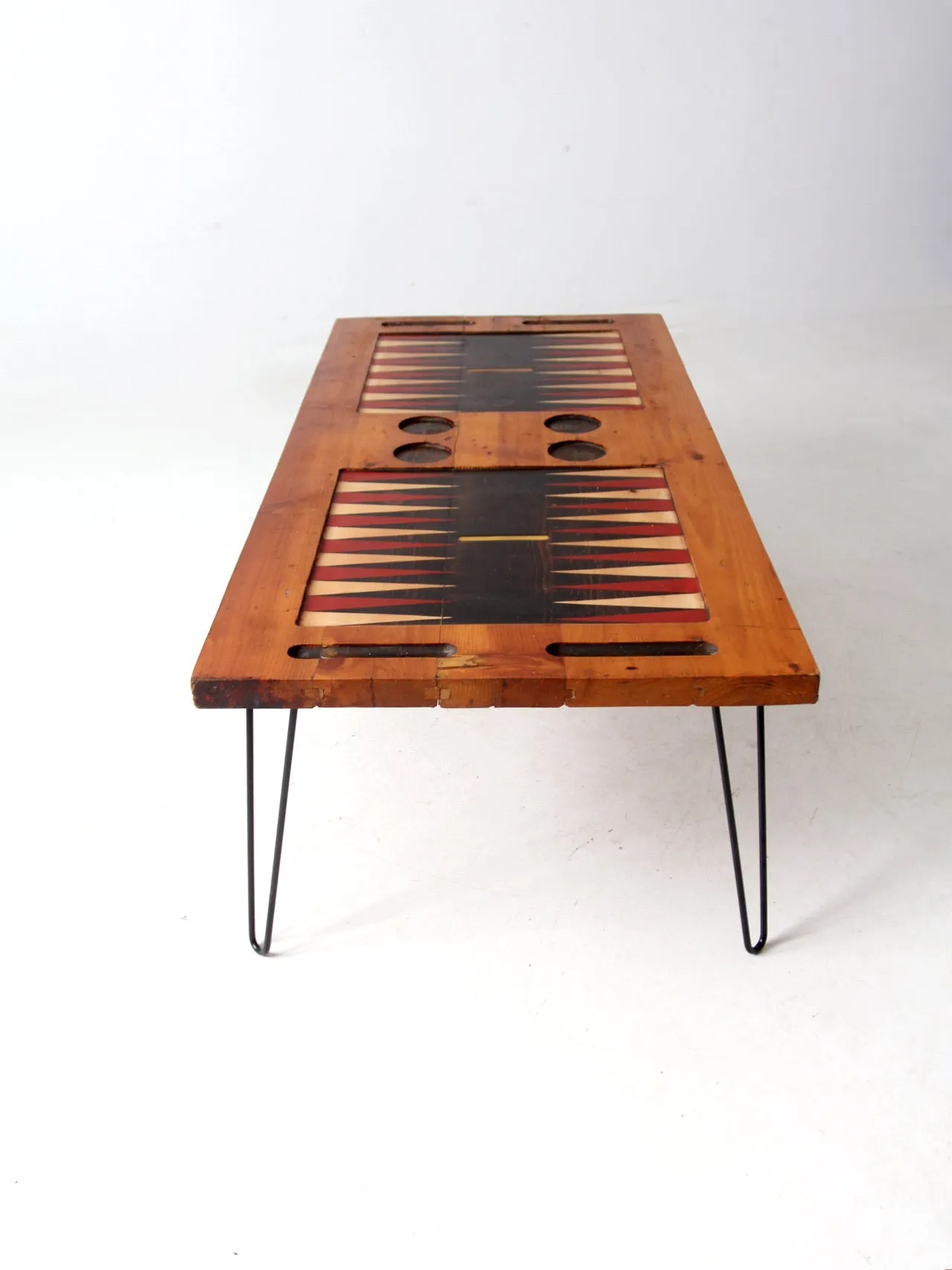 mid century backgammon game table coffee table