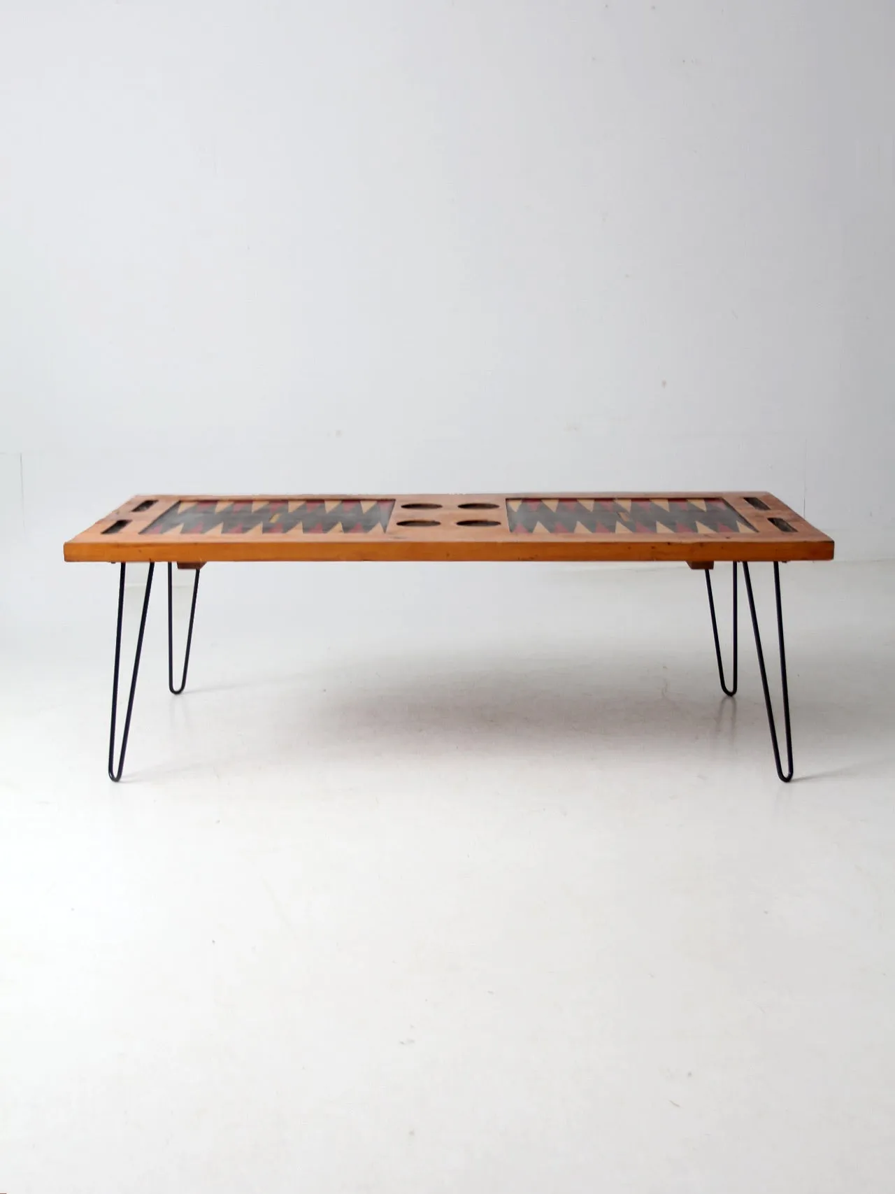 mid century backgammon game table coffee table