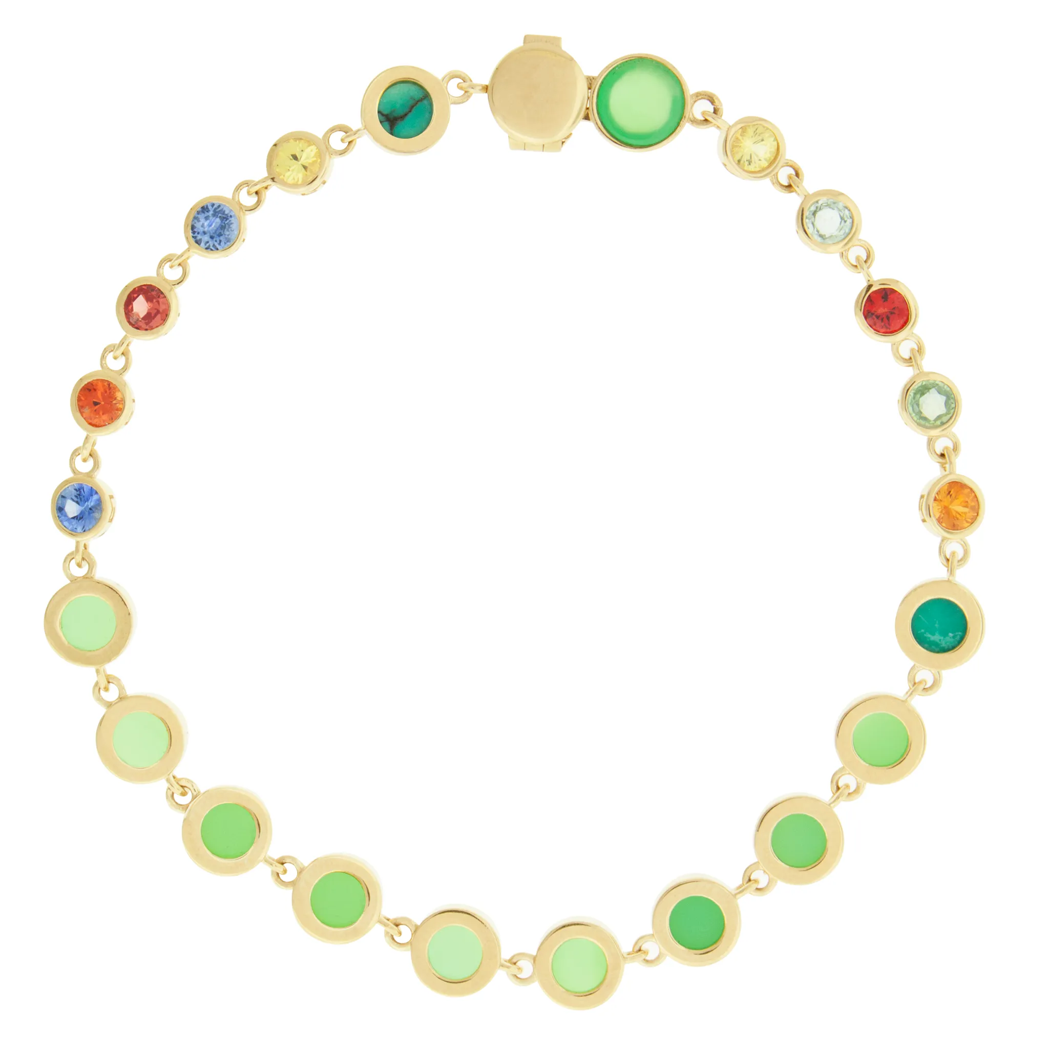 Multicolor Sapphire and Gemstone Gold Bracelet