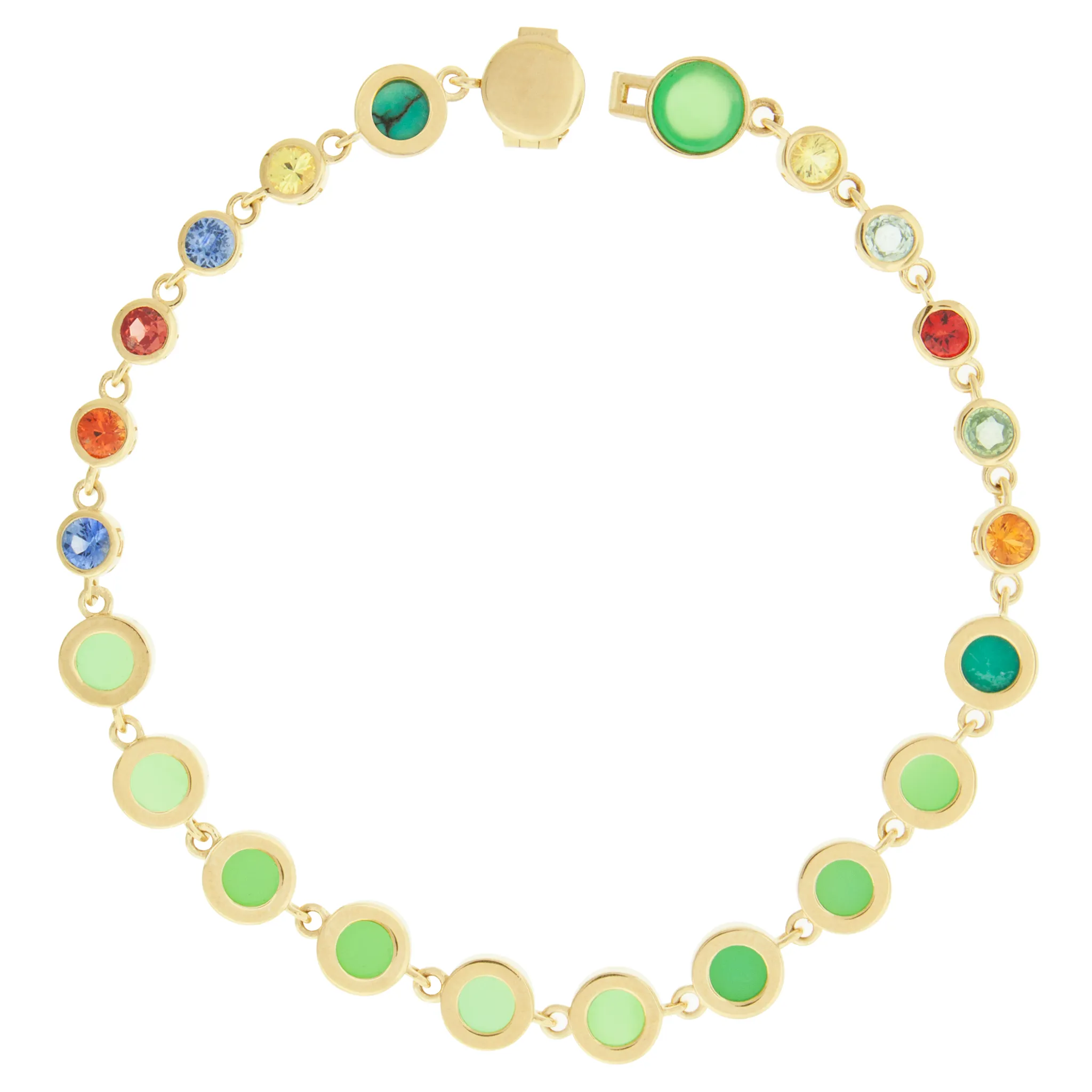 Multicolor Sapphire and Gemstone Gold Bracelet