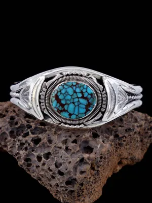 Native American Egyptian Turquoise Sterling Silver Cuff Bracelet