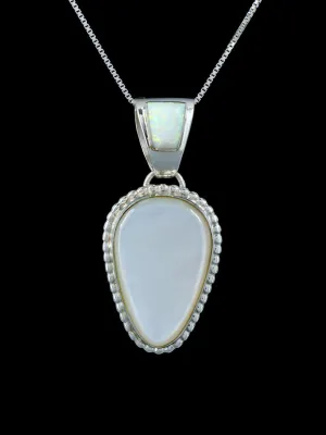 Native American Sterling Silver Mother of Pearl Pendant