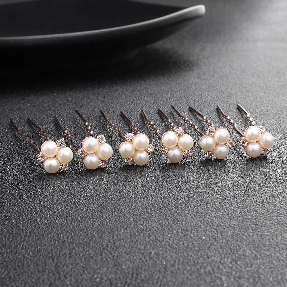 new bride headdress pearl diamond wedding jewelry accessories manufacturers selling hair pin