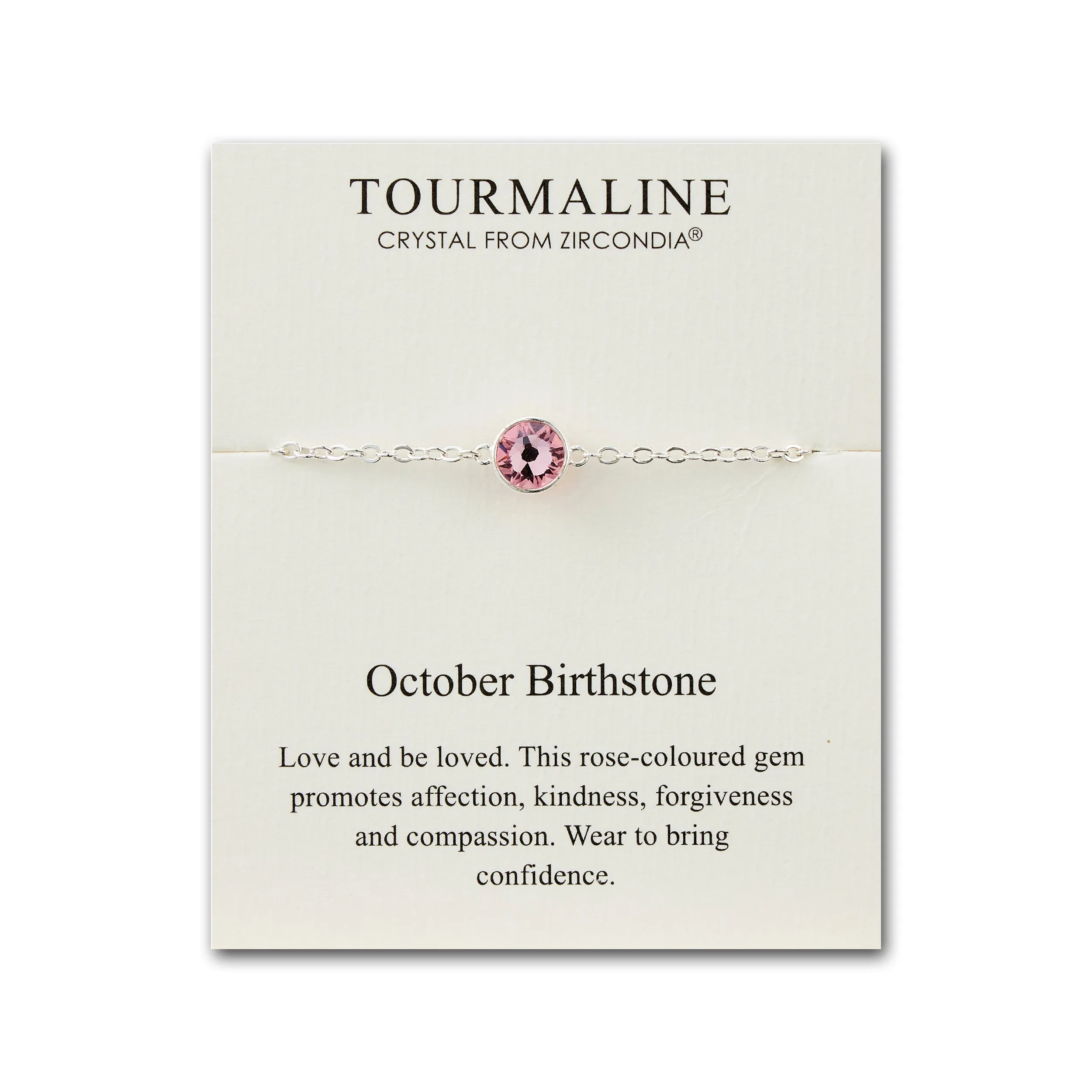 October (Tourmaline) Birthstone Anklet Created with Zircondia® Crystals