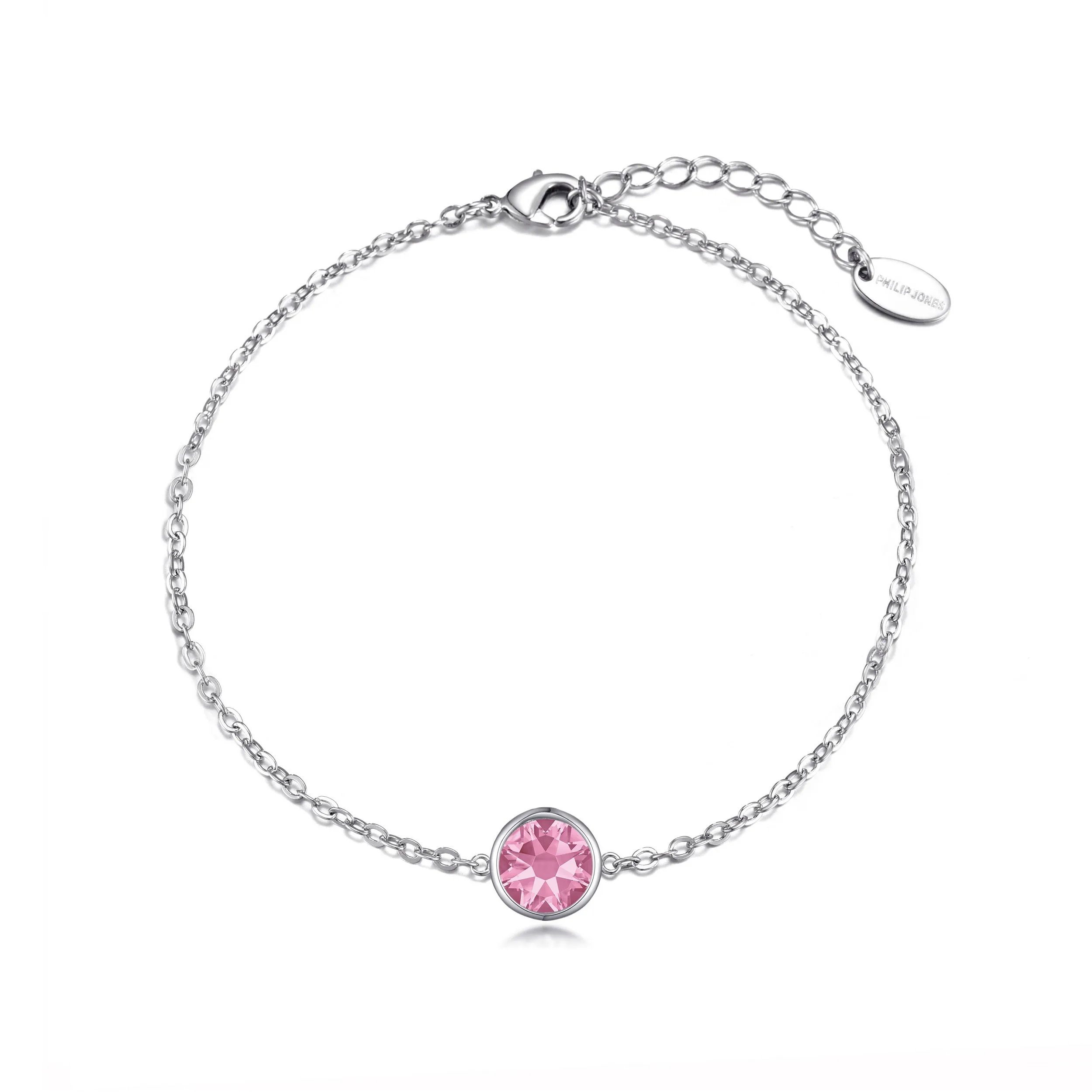 October (Tourmaline) Birthstone Anklet Created with Zircondia® Crystals