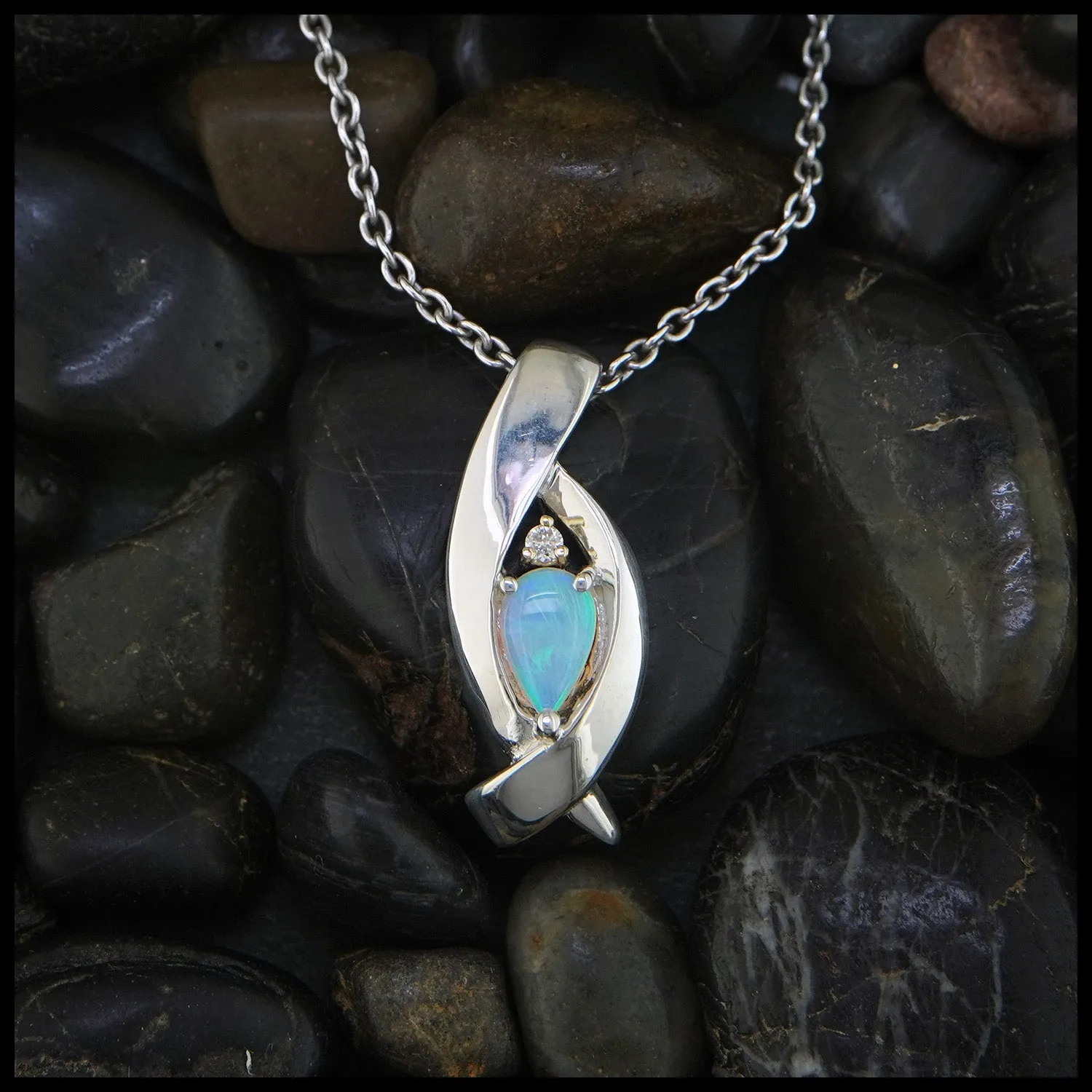 Opal and Diamond Pendant