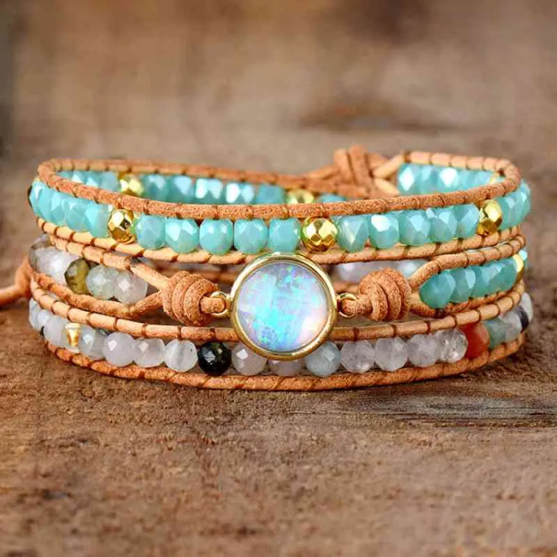 Opal Beaded Layered Bracelet