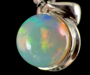 OPAL Pendant - Sterling Silver - Birthstone Jewelry, Opal Cabochon Necklace, Welo Opal, 54377