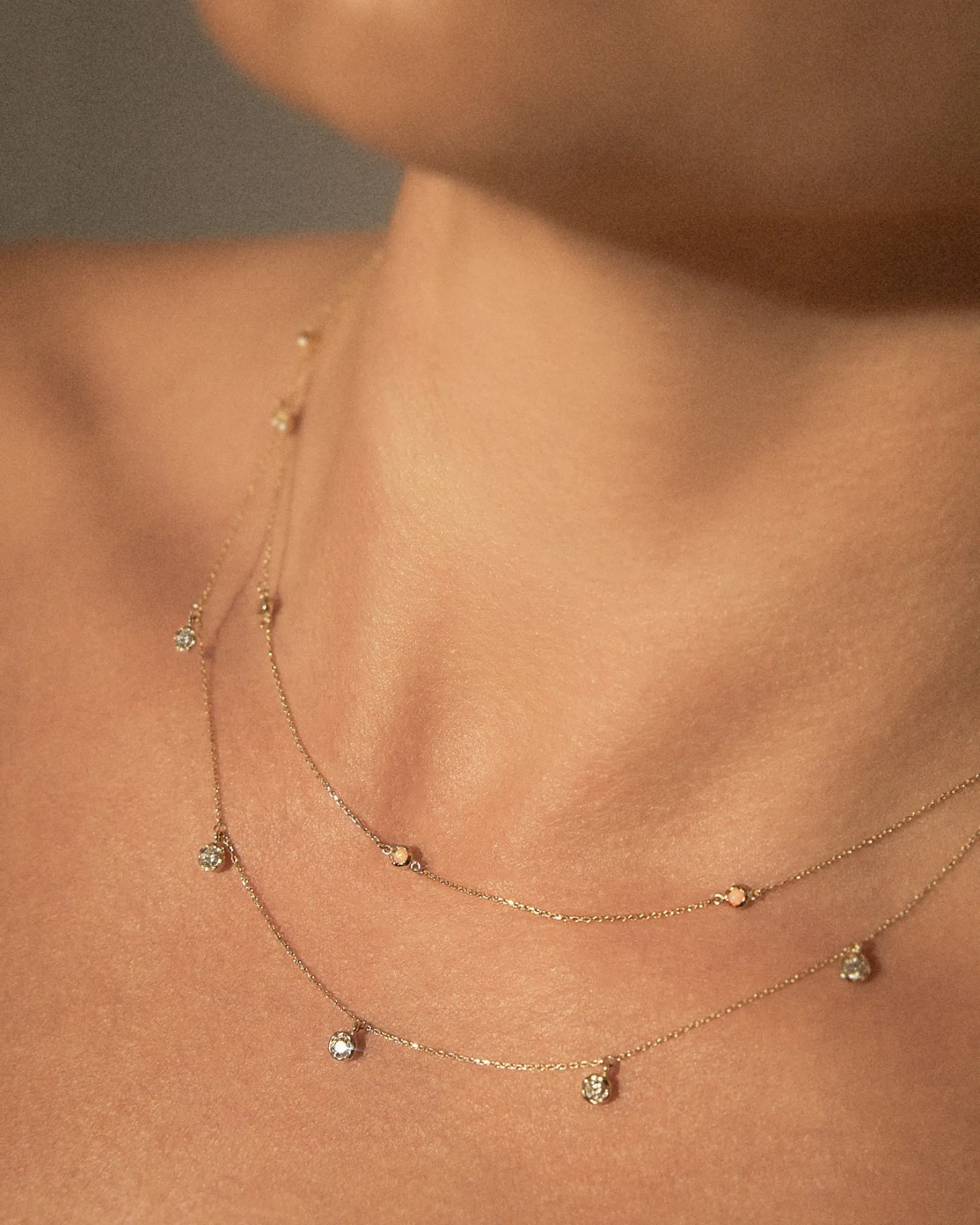 Opal Station Droplet Necklace